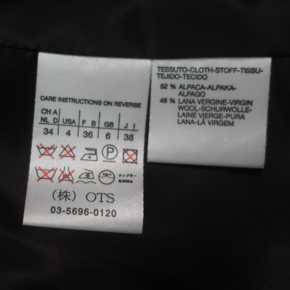 Womens Max Mara Dark Chocolate Brown Alpaca Wool Double Breasted Coat 4 - Picture 16 of 16